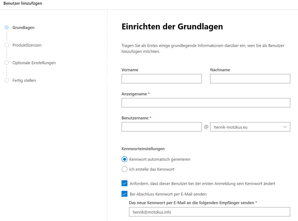 Email einrichten