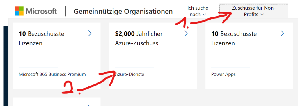 Azure Zuschuss verlängern
